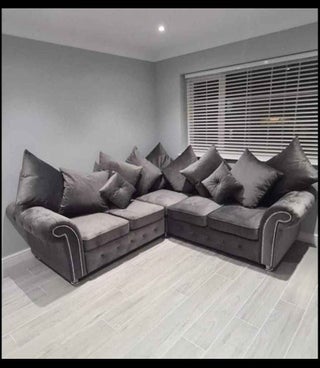 Cheap Prices! Brand New ASHWIN Grey Velvet Sofa