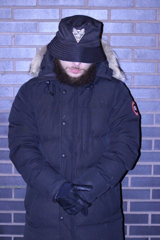 Unisex black bucket hat