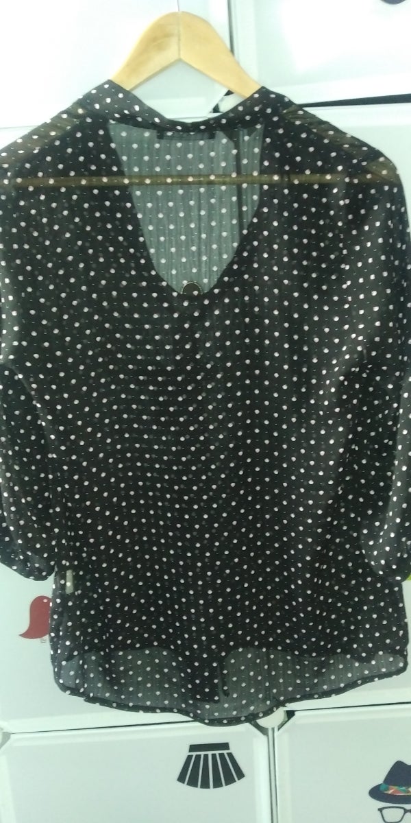black shirt with dots