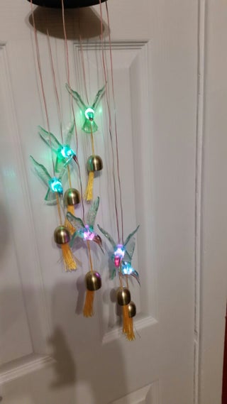 Hummingbird solar led lights and chimes