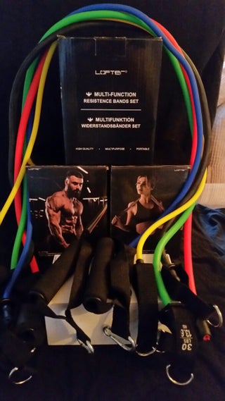 Gym resistance training bands.
