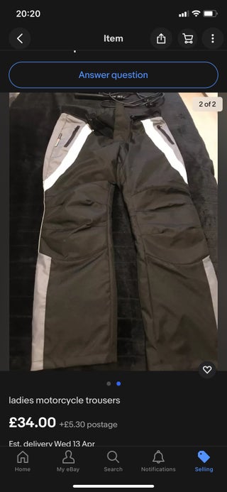 Ladies motorcycle trousers size XXL