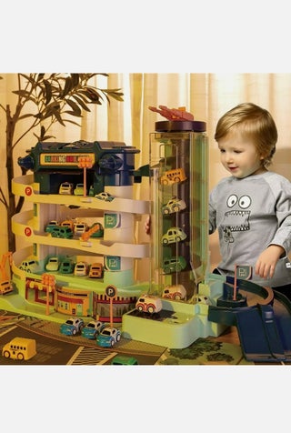 BABY HOME RACE CAR TRACK GARAGE - 2 IN 1 ELECTRIC