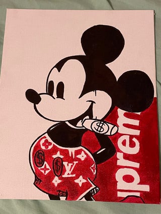 ORIGINAL PIECE Mickey Mouse supreme painting