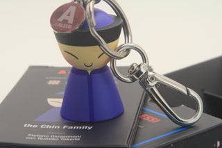 NEW Alessi Key-ring "Mr. Chin" ASG87 AZ, Blue