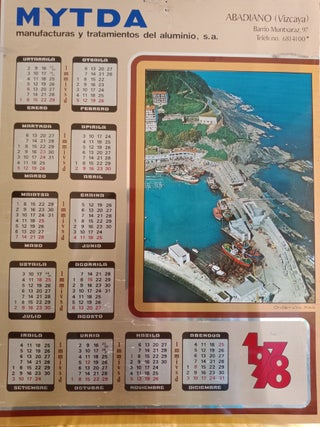calendario antigua de 1978