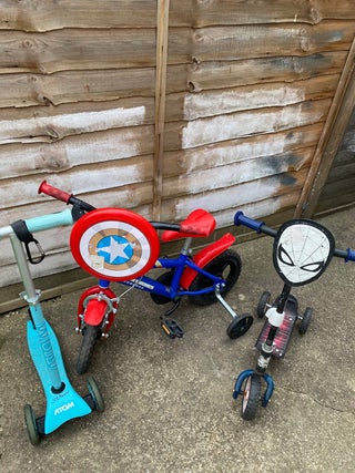 2 scooter and bicycle