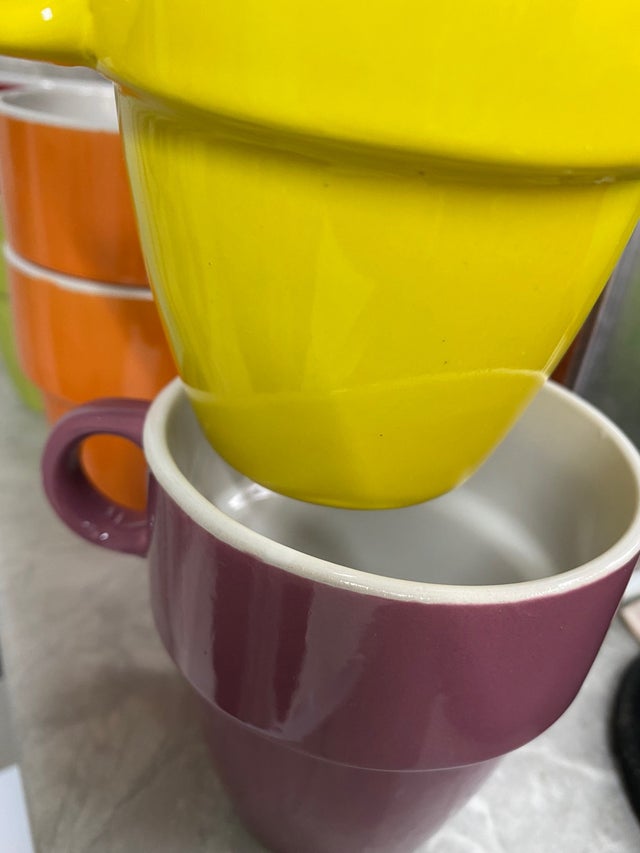 Multicoloured mugs