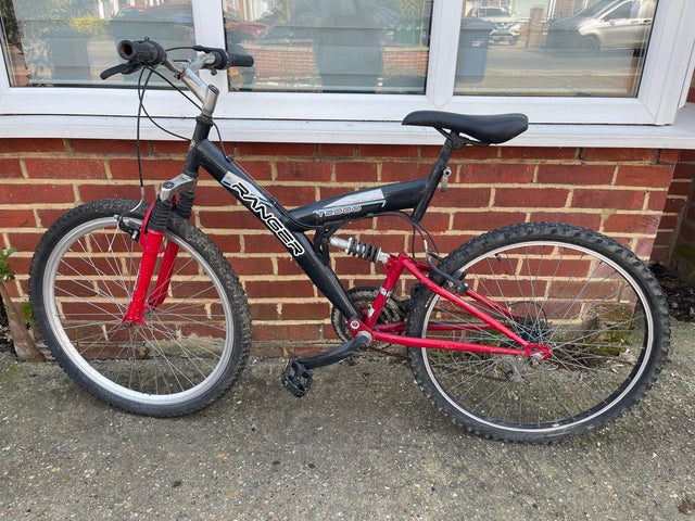 Red and black mountain bike