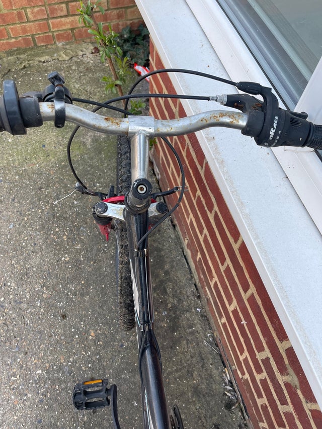 Red and black mountain bike