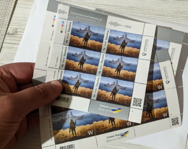 Stamp sets SETS UKRAINE 2022 "RUSSIAN WARSHIP GO F