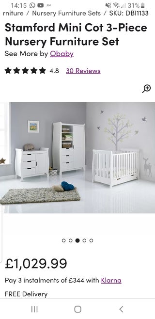 Baby Furniture 3 piexes, without mattress