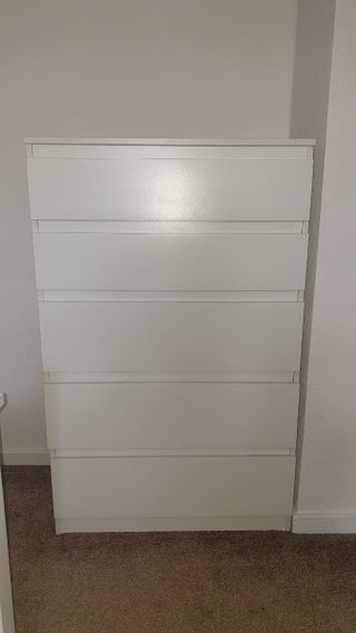 White Chest, 5 drawers, 70x122cm