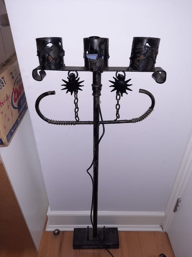 GOTHIC FLOOR LAMP and CANDLE HOLDER
