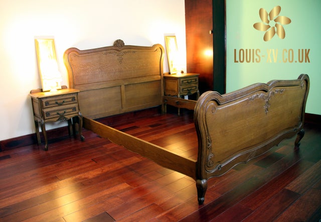 BEAUTIFUL LOUIS XV ANTIQUE FRENCH KING BED