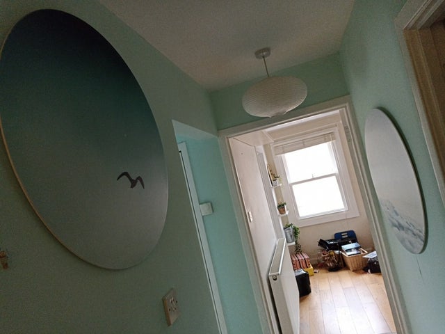 hangers, lamps, mirror