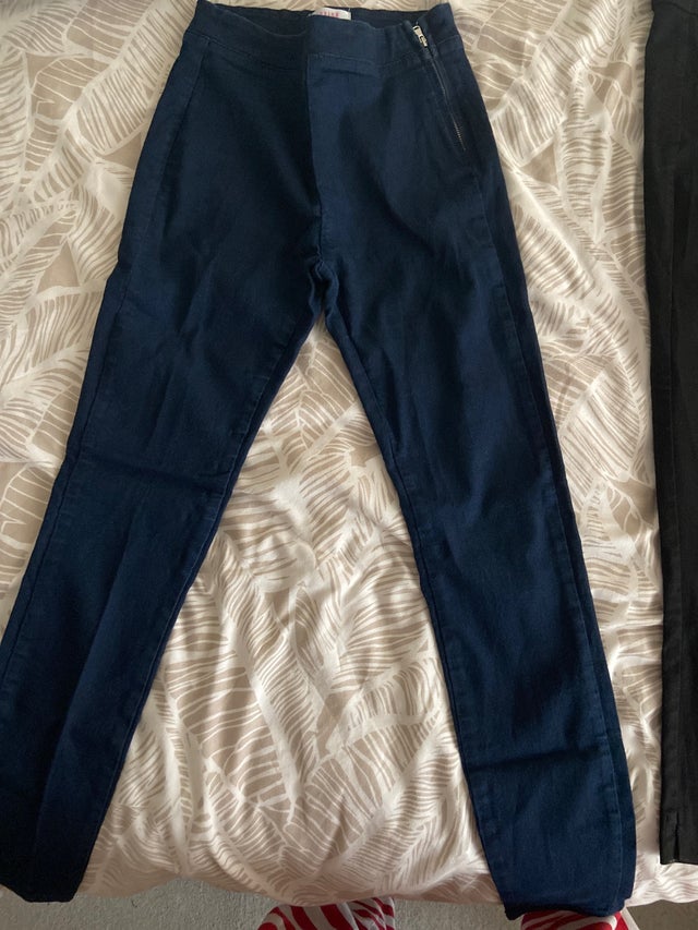 Black and dark blue trousers