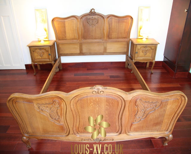 Antique King Lovely Louis XV Bed Carved Oak