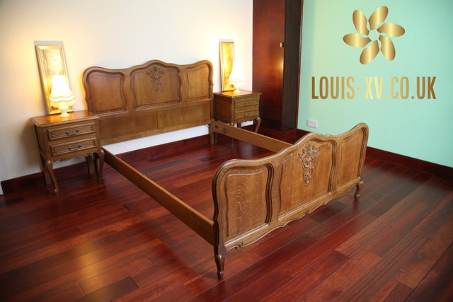 Beautiful French Antique Louis XV King Bed set