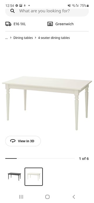 WHITE INGATORP EXTENDABLE TABLE
