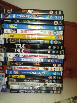 bundle of DVDs