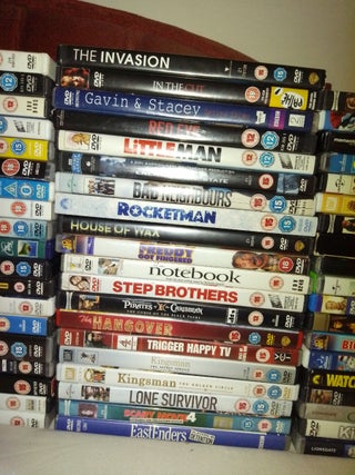 bundle of DVDs