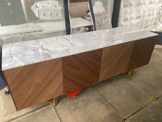 MARBLE TOP TV CONSOLE UNIT