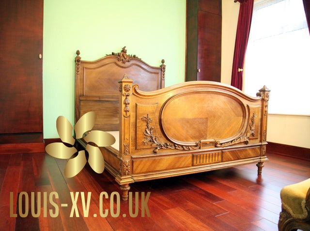 Opulent Beautiful Antique French Double Bed carved