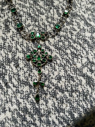 Victorian silver garnet necklace