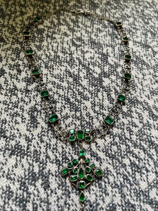 Victorian silver garnet necklace